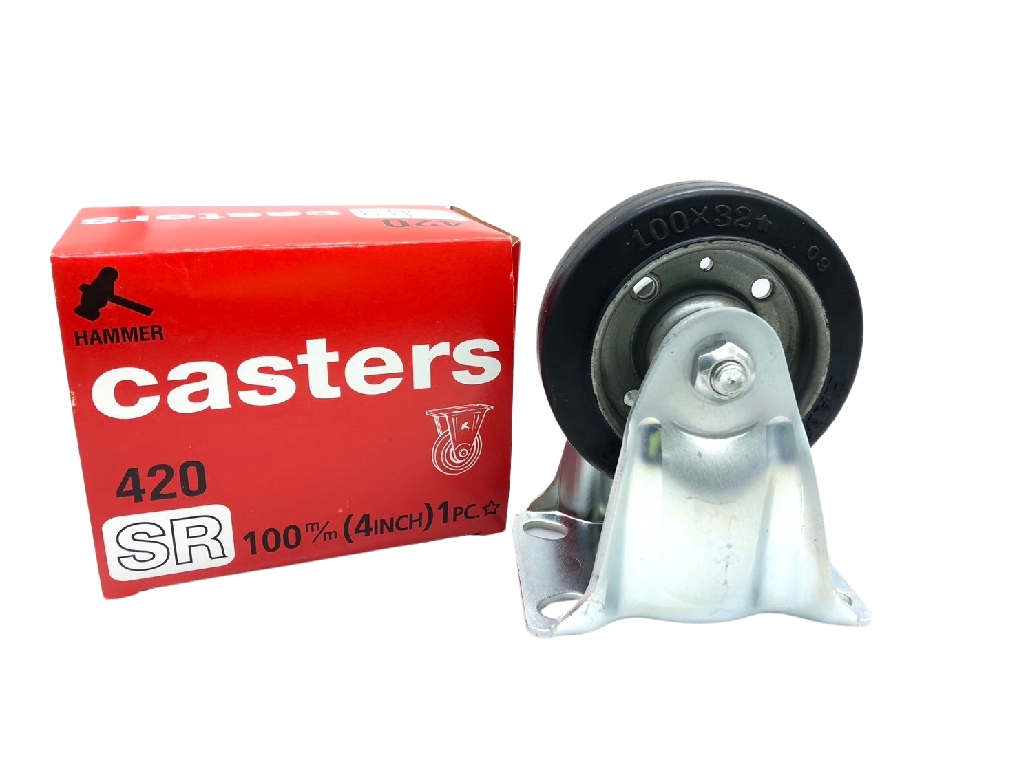 ลูกล้อยางแป้นตาย ขนาด 4 นิ้ว ตรา HAMMER รุ่น 420SR-R - Image 2