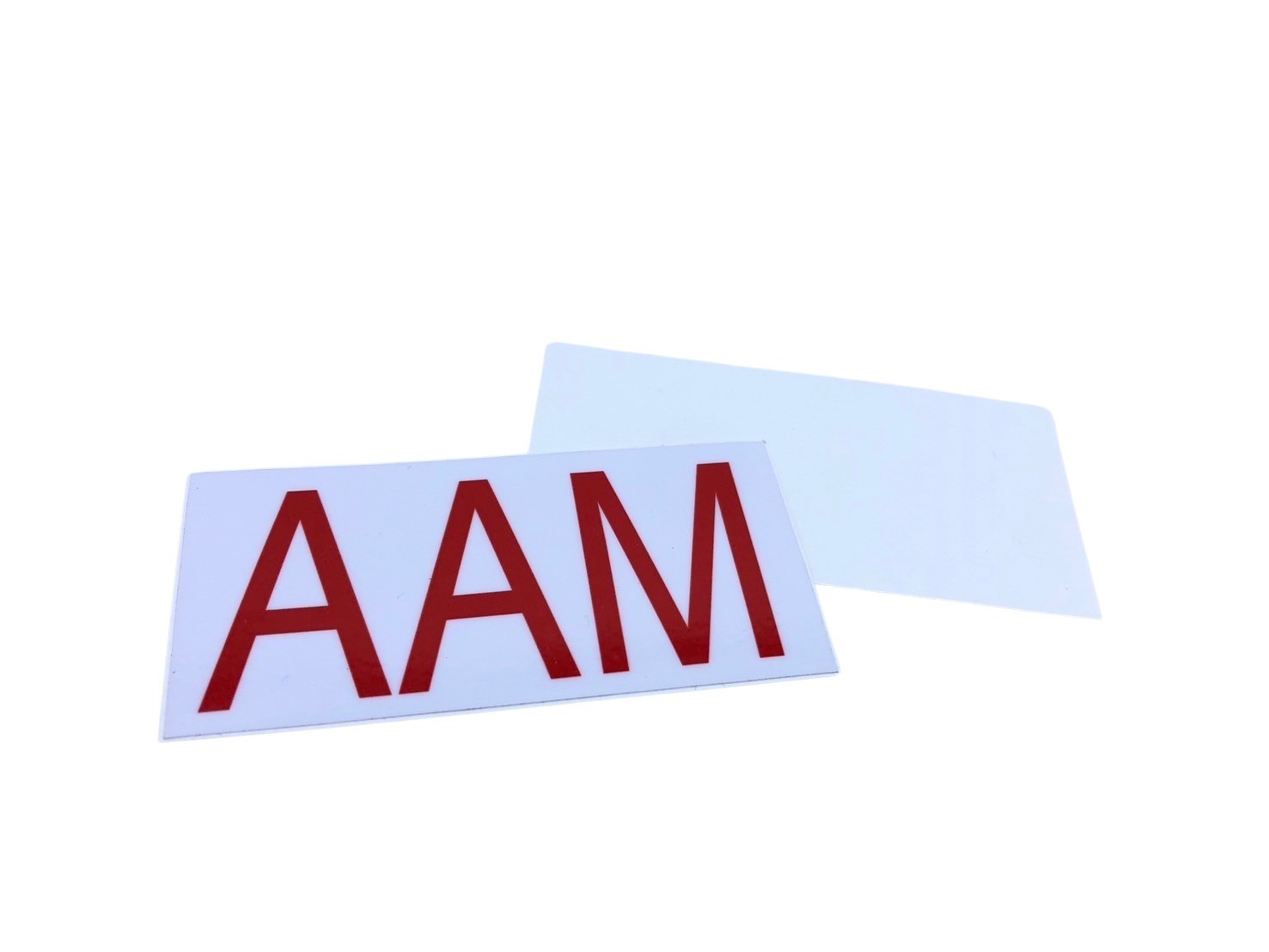 สติ๊กเกอร์ติดหมวกเซฟตี้ AAM ตัวอักษรสีแดง พื้นขาว ขนาด 1.5x3 นิ้ว - Image 2