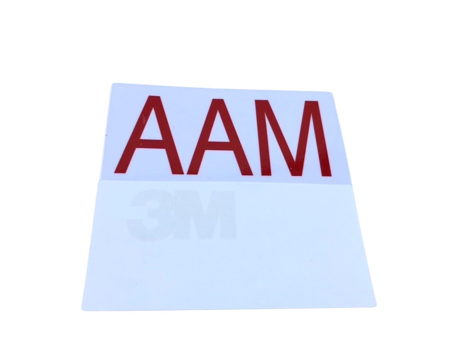 สติ๊กเกอร์ติดหมวกเซฟตี้ AAM ตัวอักษรสีแดง พื้นขาว ขนาด 1.5x3 นิ้ว - Image 3