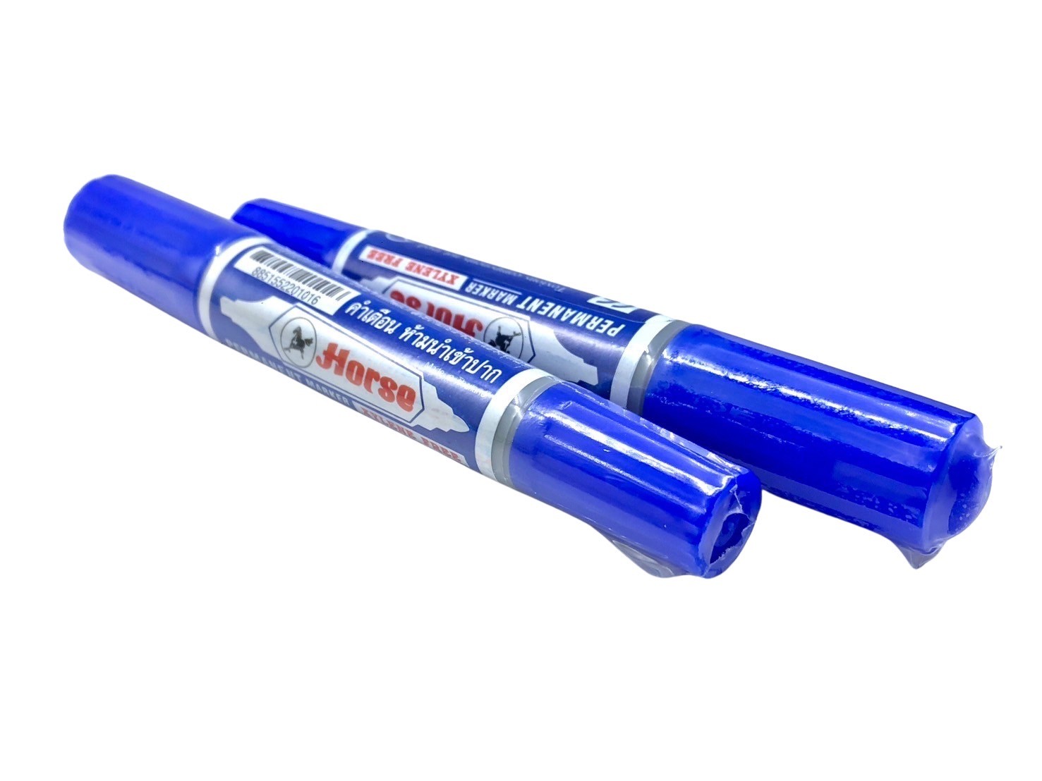 ปากกาเคมี ตราม้า 2 หัว สีน้ำเงิน ชนิดลบไม่ได้ Permanent - Image 4