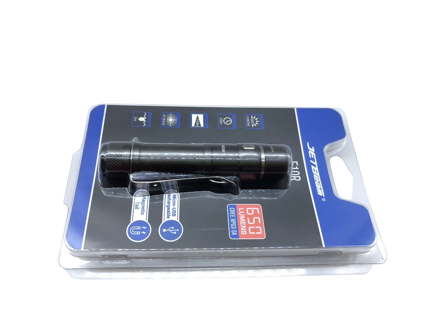 ไฟฉายแรงสูง ขนาดเล็ก JETBEAM E10R พร้อมแบตเตอรี่ - Image 2