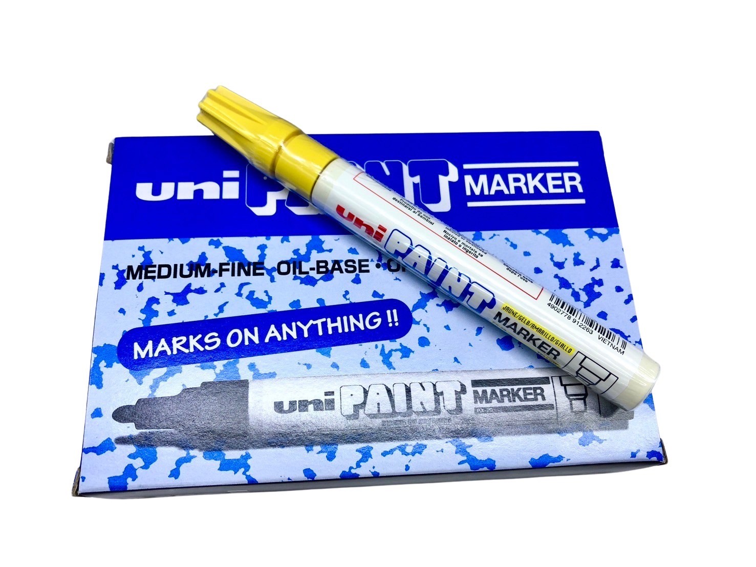 ปากกาน้ำมัน UNI รุ่น PX-20 สีเหลือง ขนาดเส้น 2.2-2.8 มม. - Image 2