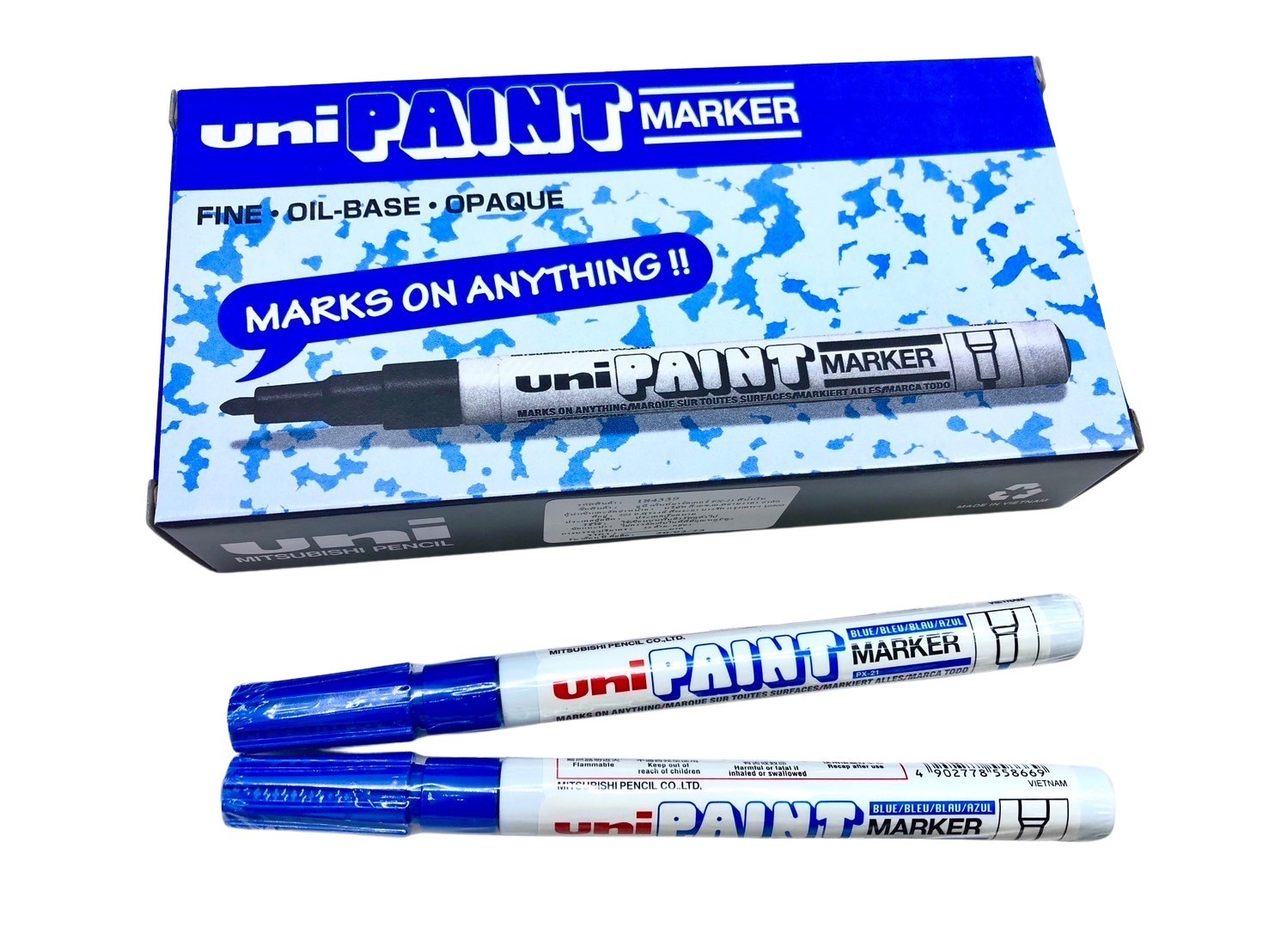 ปากกาน้ำมัน UNI รุ่น PX-21 สีน้ำเงิน ขนาดเส้น 0.8-1.2 มม. - Image 2