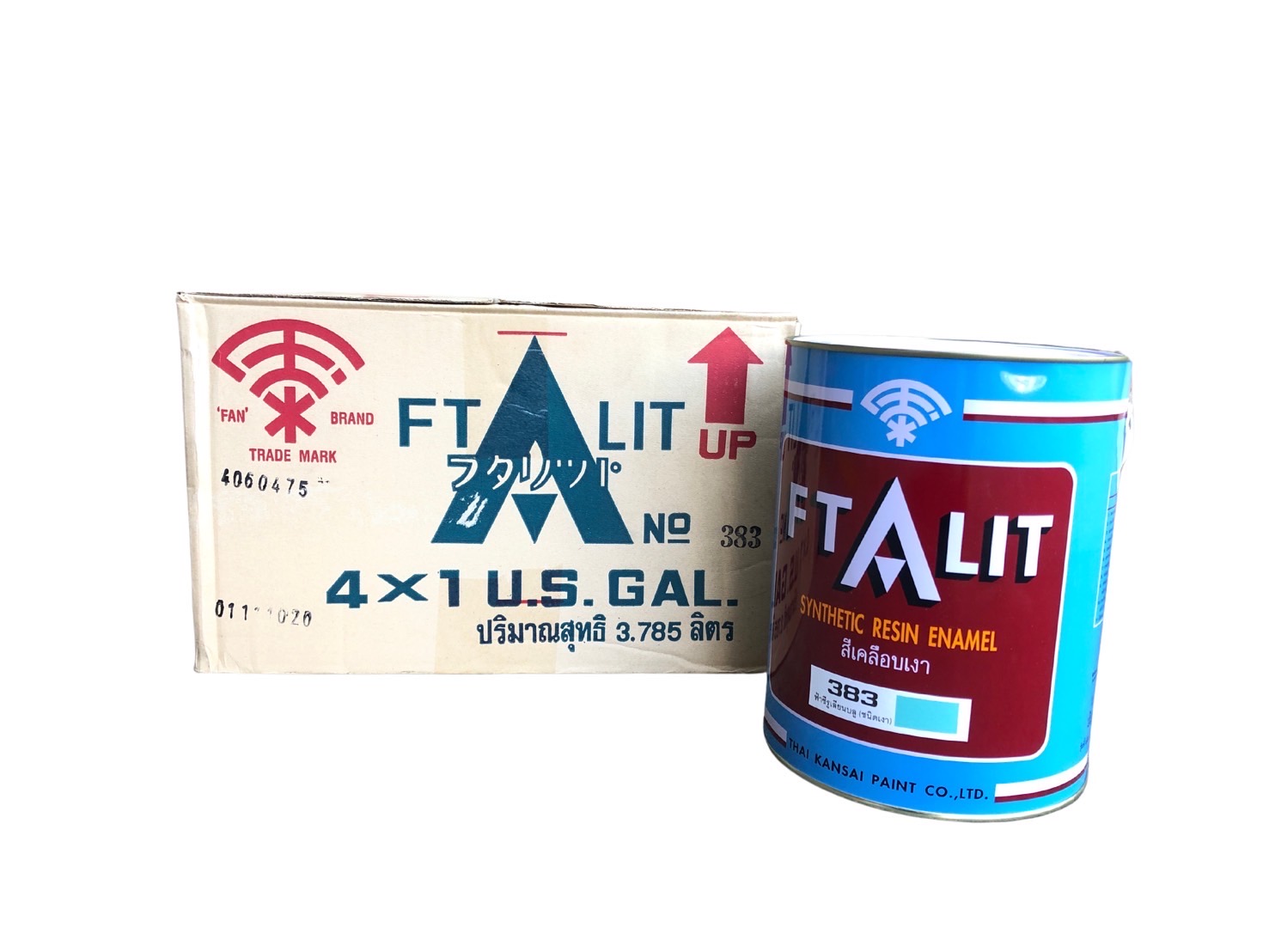 สีน้ำมันตราพัด สีเคลือบเงา KANSAI FTALIT เบอร์ 383 สีฟ้า Cerulean Blue - Image 5