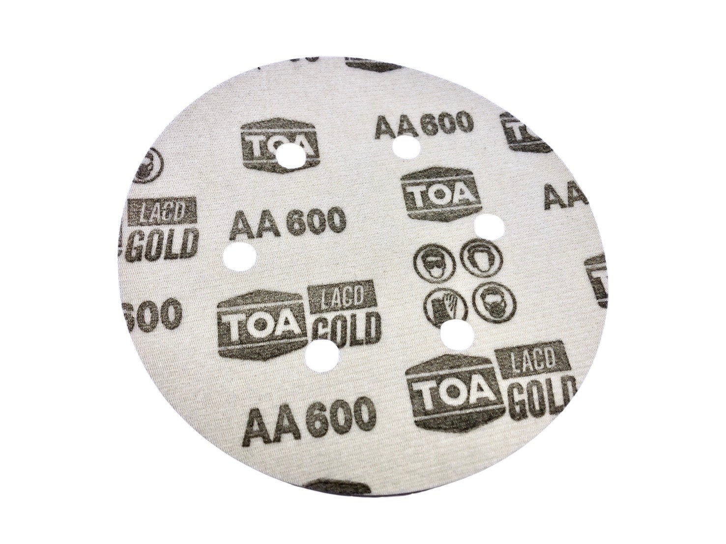 กระดาษทรายกลม หลังสักหลาด TOA เบอร์ 600 ขนาด 6 นิ้ว 6 รู LACD-GOLD - Image 3