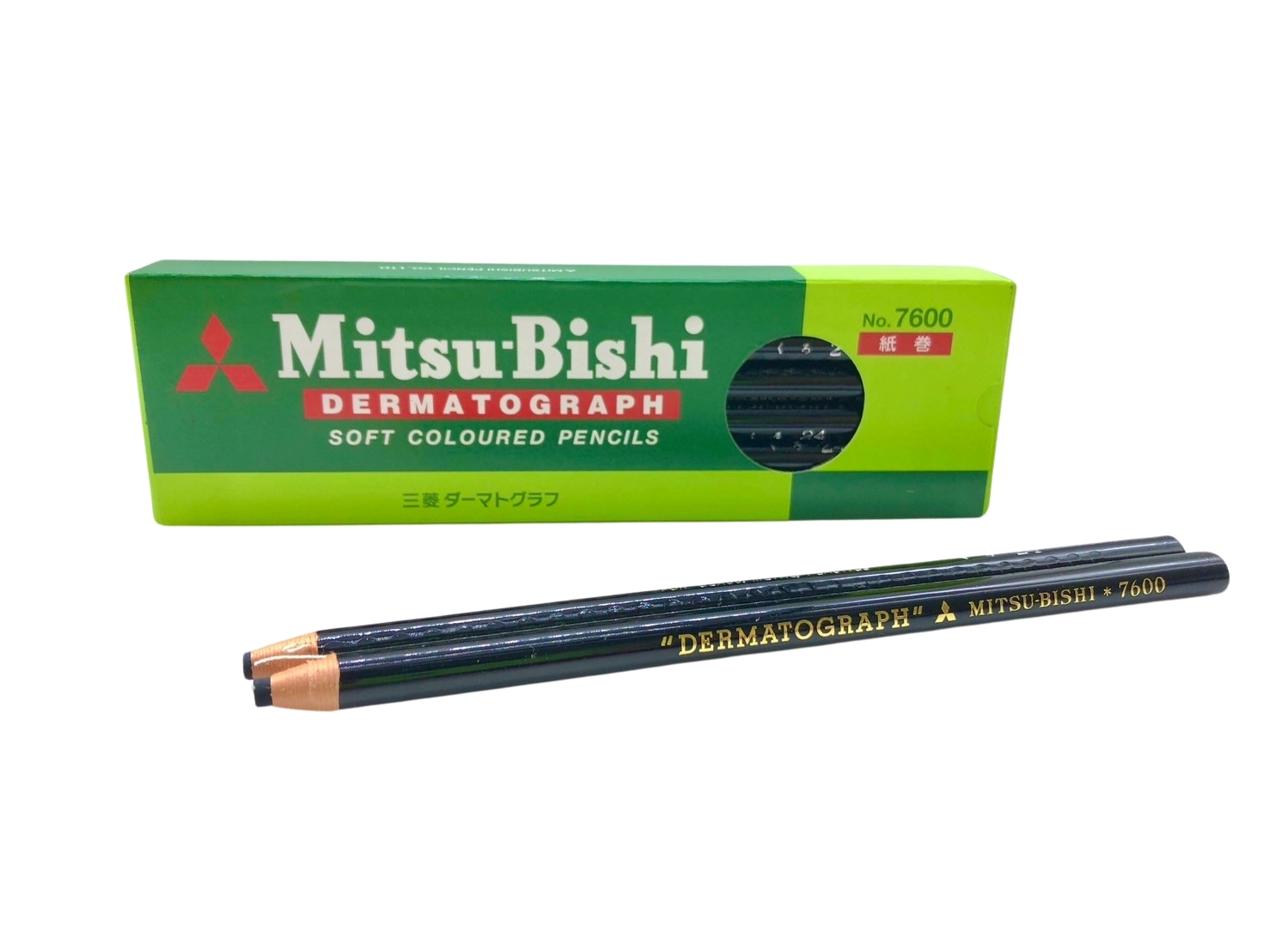 ดินสอสีเทียน ดินสอเขียนกระจก Mitsubishi No.7600 สีดำ