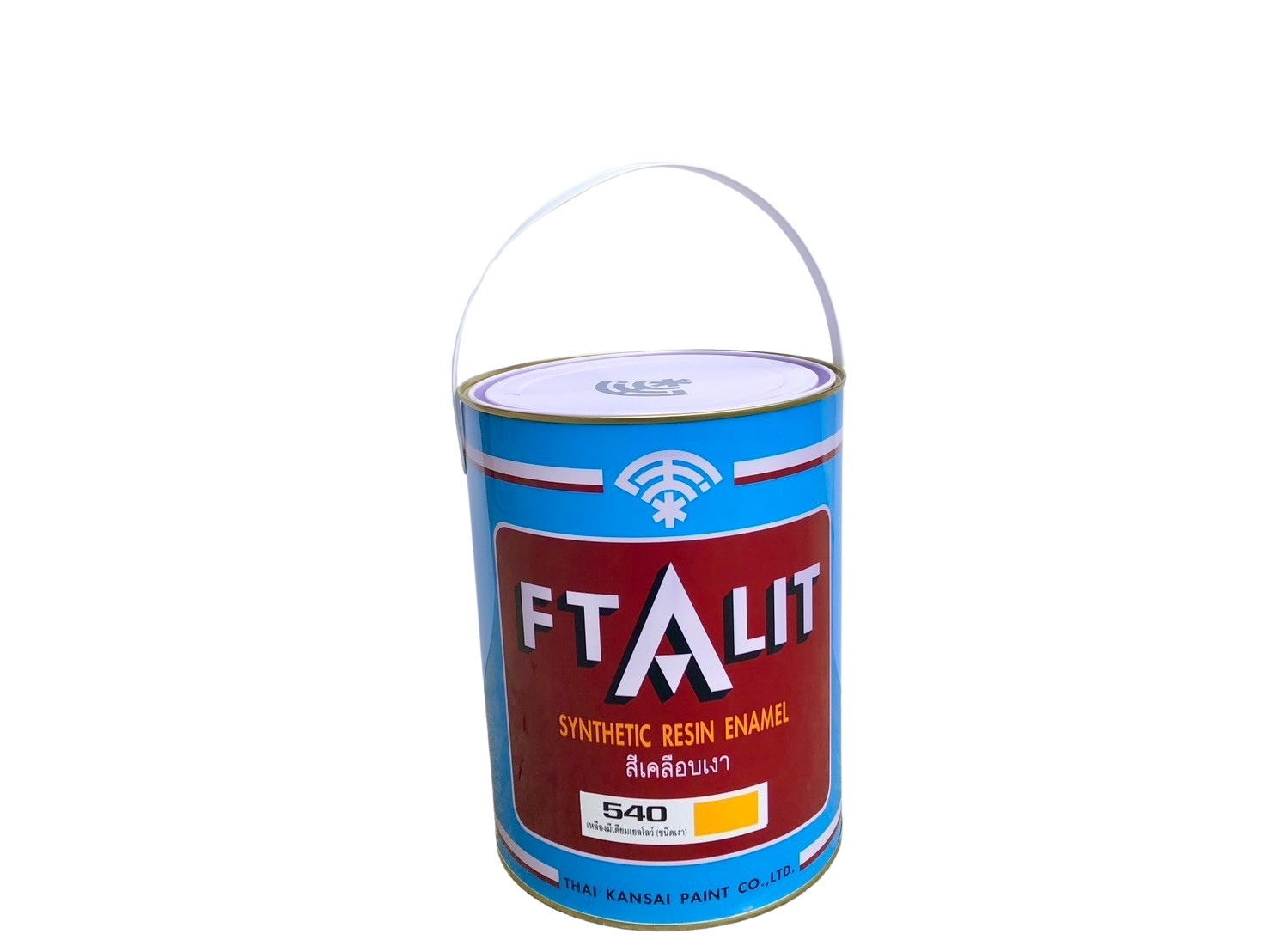 สีน้ำมันตราพัด สีเคลือบเงา KANSAI FTALIT เบอร์ 540 สีเหลือง Medium Yellow (ขนาดแกลลอน)